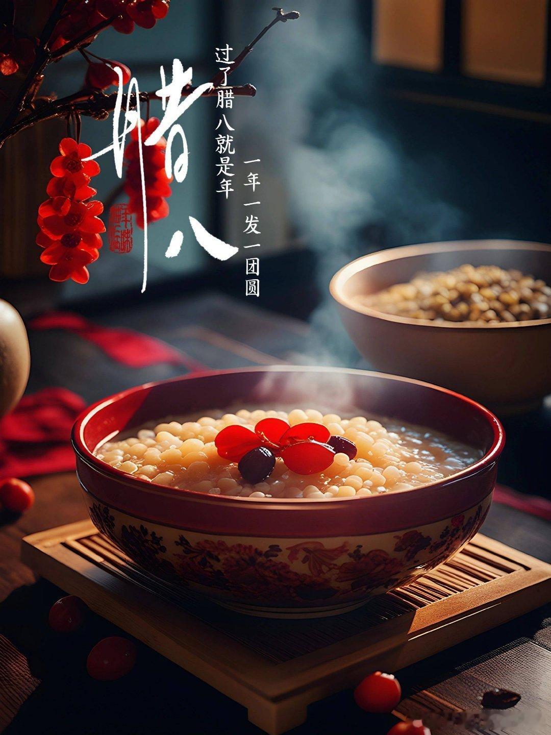 腊八 腊月初八腊八节，过了腊八就是年！朋友们“腊八节”快乐！别忘了泡腊八蒜🧄