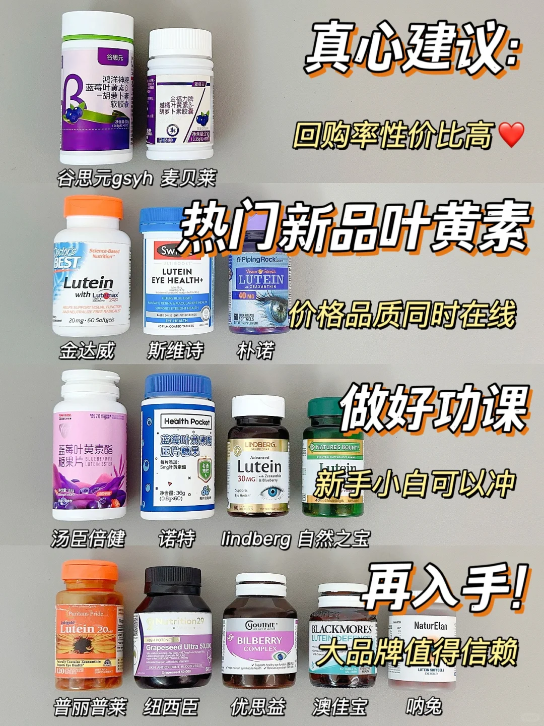 老手建议：新品叶黄素还是选这几个靠谱！