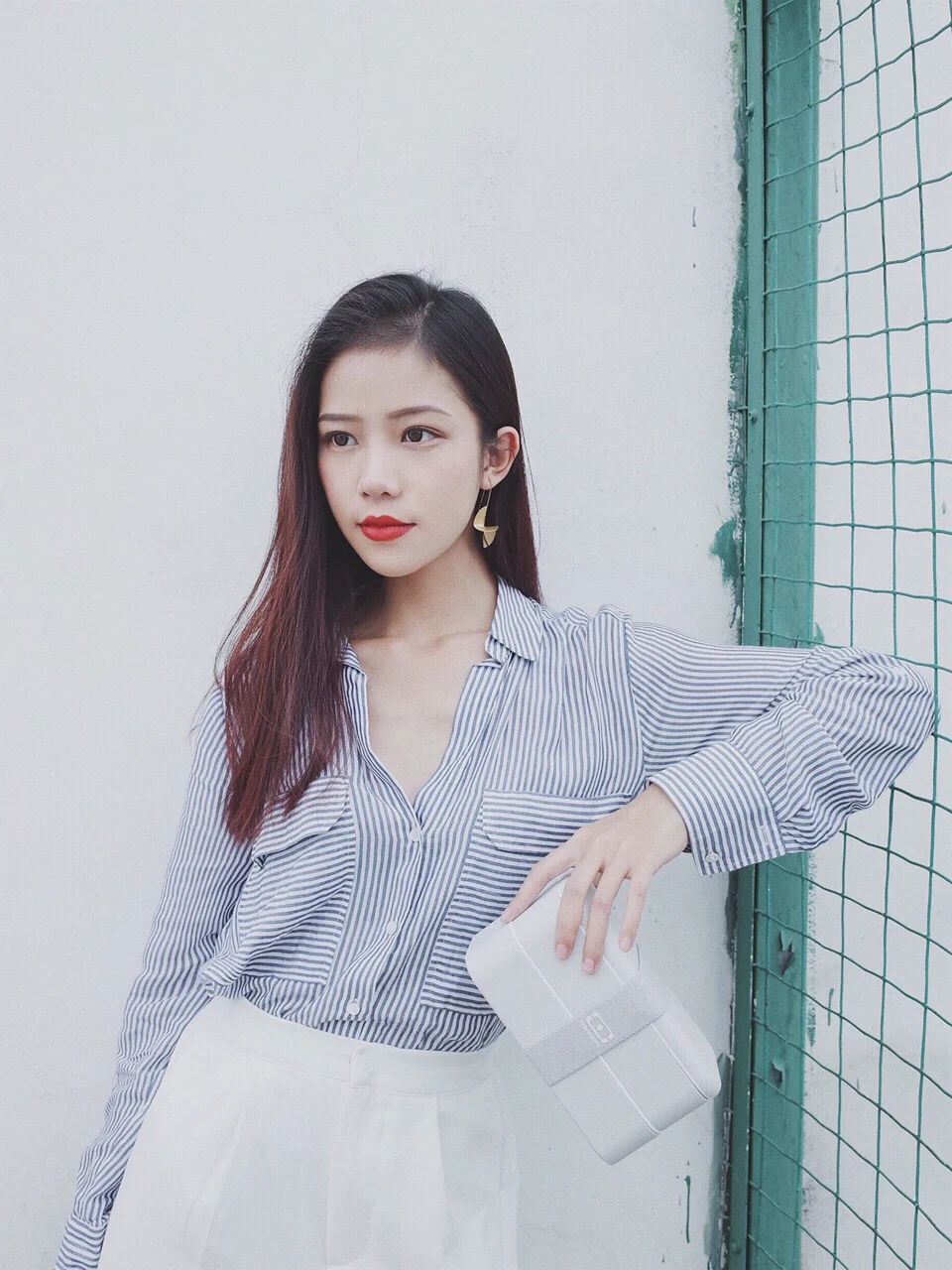 蓝白灰穿搭分享 之 我的小拎包是个便当盒