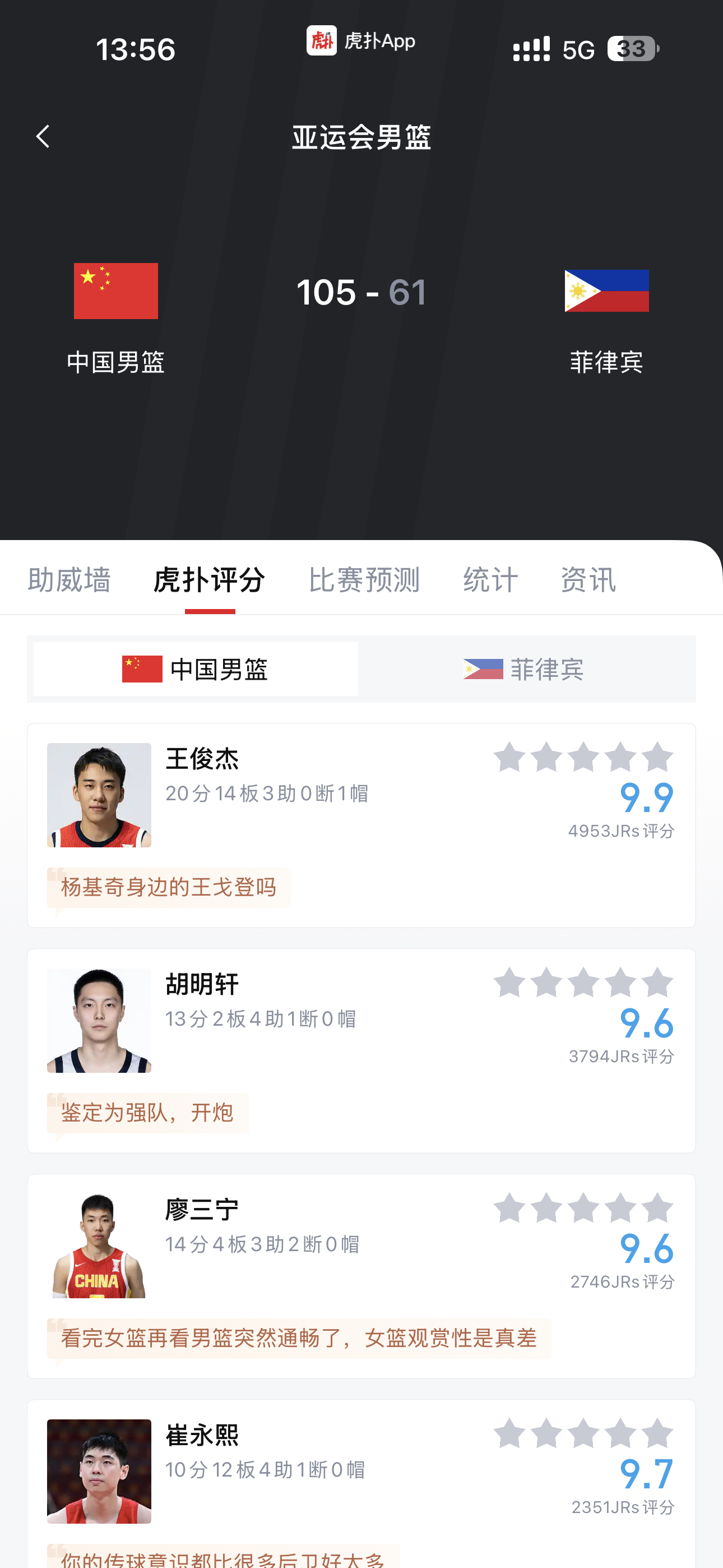 中国男篮vs菲律宾男篮恭喜中国男篮105:61大胜菲律宾44分知道这届菲律宾队水
