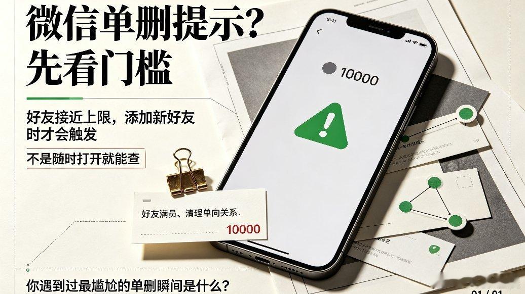 微信这波操作真的把我整笑了😂要不是好友数到1万才能触发单删提示，我还以为它终于