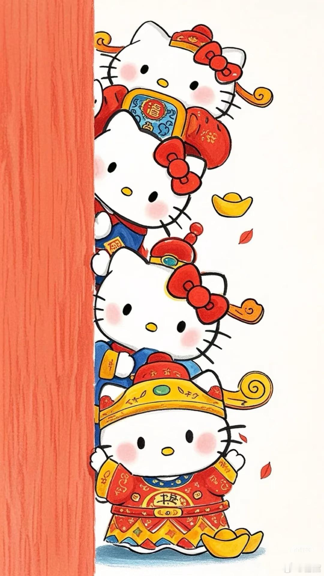 HelloKitty财神手机壁纸。喜欢的姐妹取走。[求饶] 