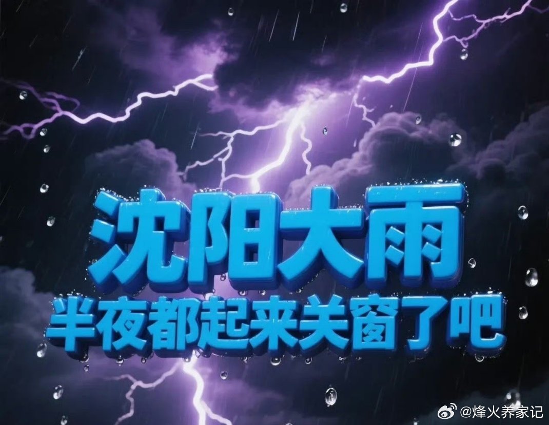 沈阳暴雨沈阳发布暴雨红色预警，城区多地遭遇强降雨，部分路段积水严重，辽中等地降雨