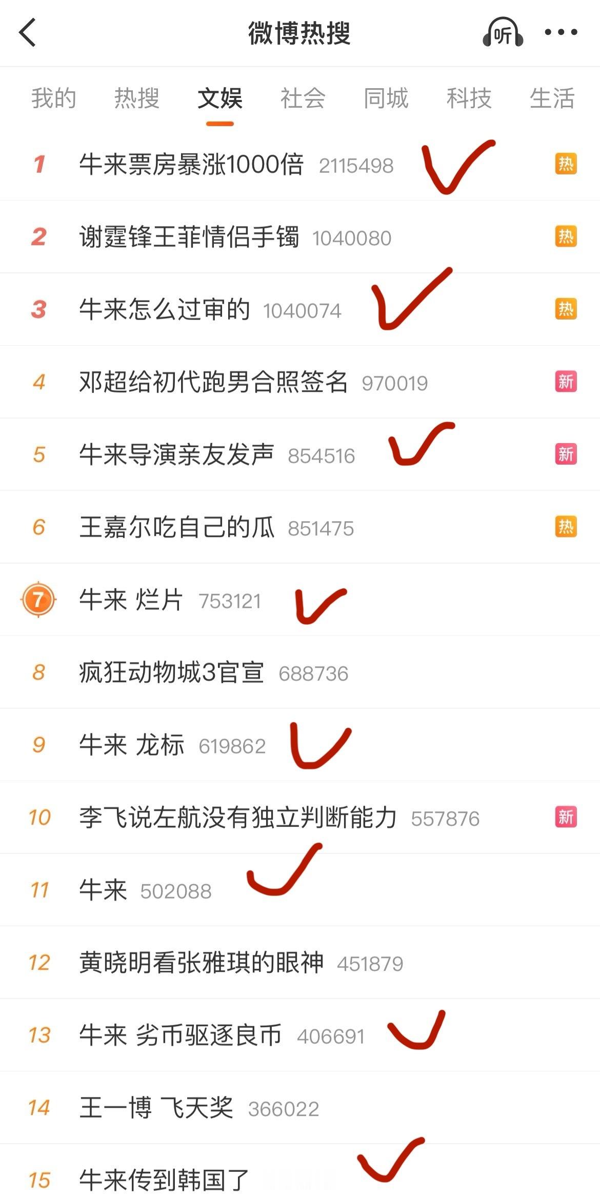 《牛来》今天🔥搜前十五占八，今年暑期档最魔幻的院线事件，迎来了又一个意想不到的