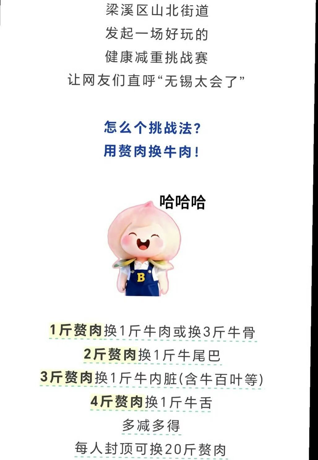 1斤赘肉换1斤牛肉已超千人报名 西虹市首富的减肥奖励真照进现实了！真希望全国都搞