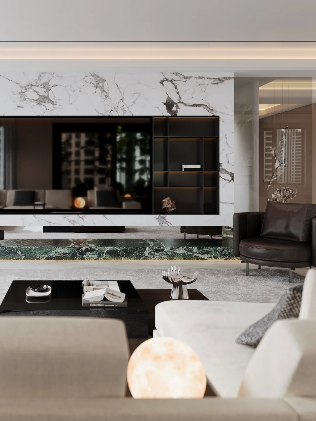 点击观看必不可能翻车的悬空电视背景墙