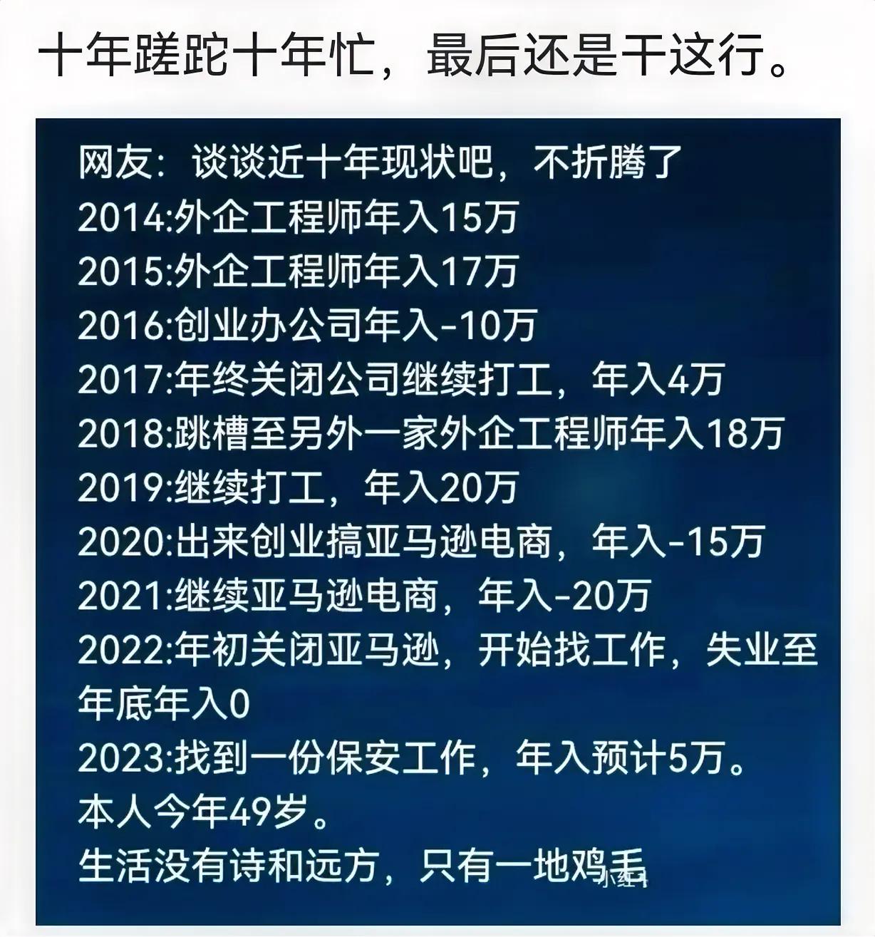 这种状况，怎么办？
他发出灵魂拷问：
不折腾了吧…
多么痛的领悟啊！