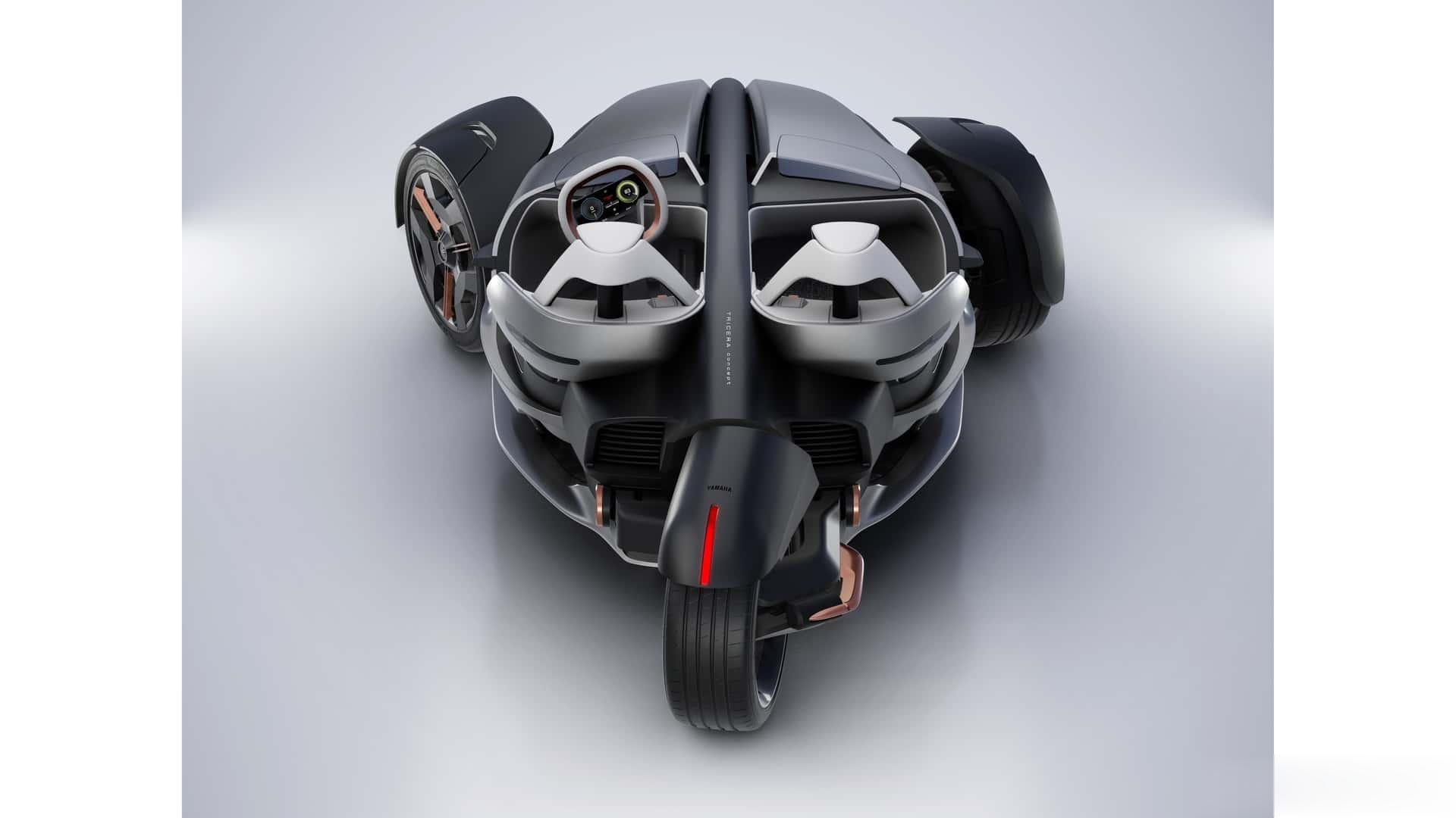Japan Mobility Show上展出的雅马哈Tricera倒三轮概念车，