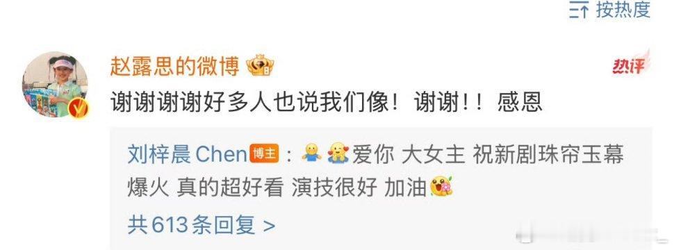 #赵露思回应和刘梓晨长得像#哈哈哈哈哈哈哈赵露思我说你有这个格局和肚量你以后做什