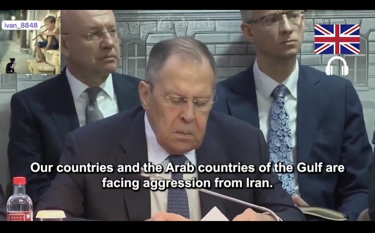 俄罗斯外交部长拉夫罗夫拒绝了阿拉伯大使提出的“阻止伊朗”的请求：

“你谴责过美