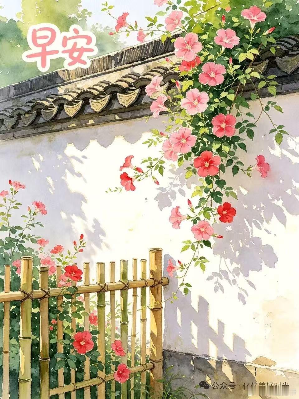 宽窄思语 当下一念静，便见满墙芳华，并非花攀缘于藤蔓，而是你的心安住于此刻。风来