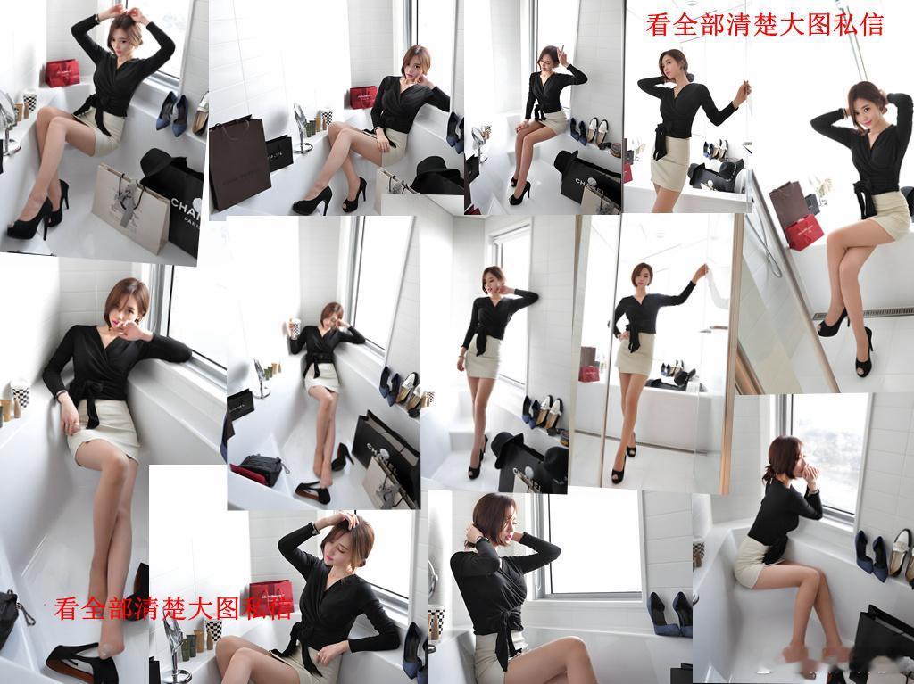 白色超短裙薄丝鱼嘴高跟~ 