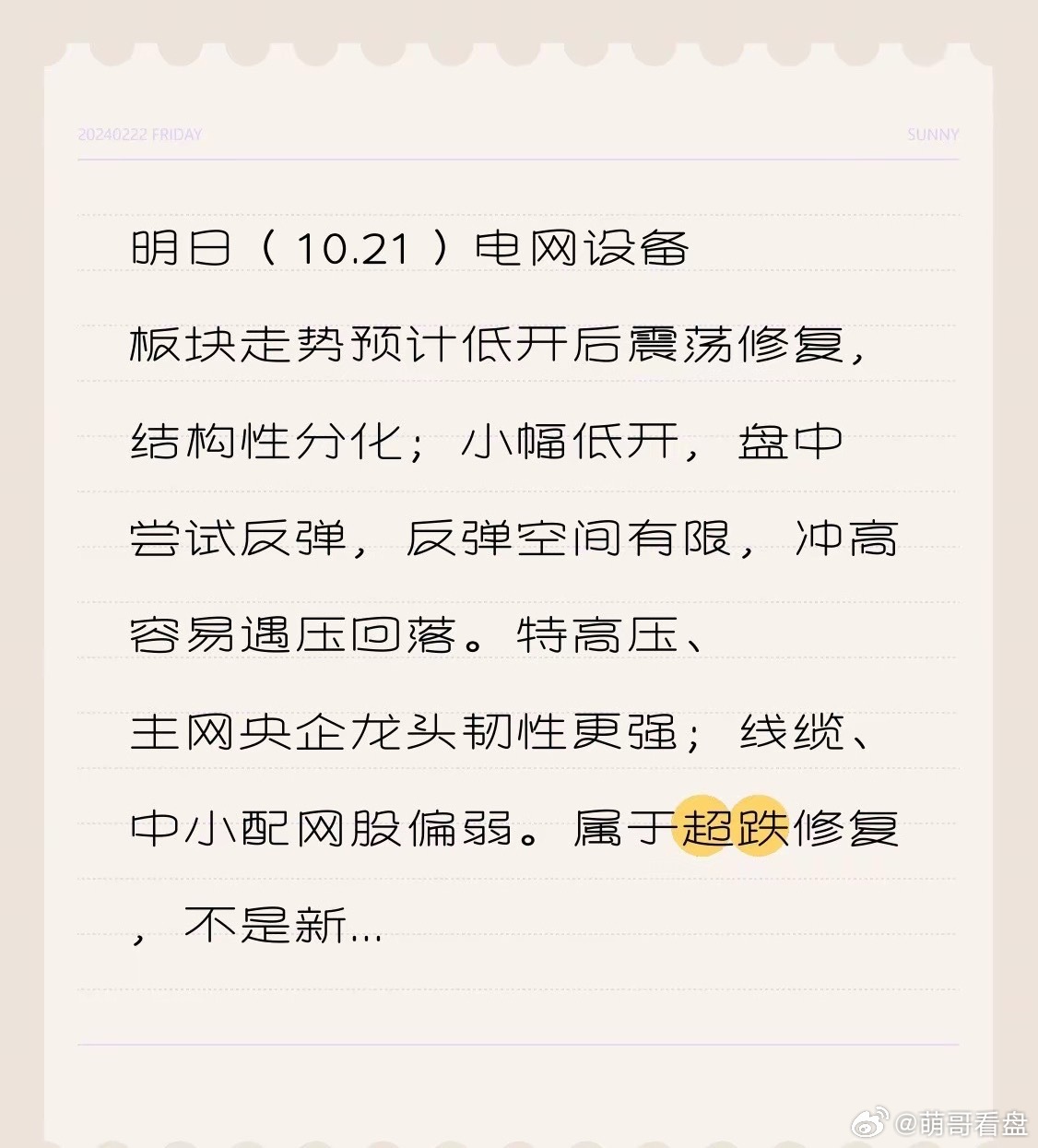 明日电网设备板块走势风险提示：仅为盘面逻辑推演，不构成任何投资建议，股市存在不确