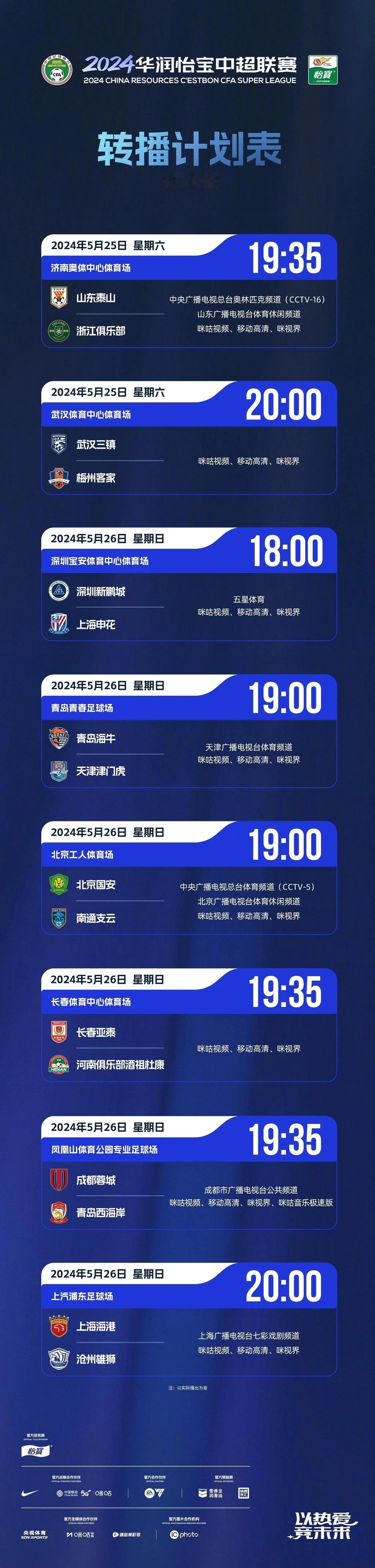 央视直播强强对决！泰山队的高准翼、廖力生因伤缺席，费南多、贾德松伤愈复出，中超联