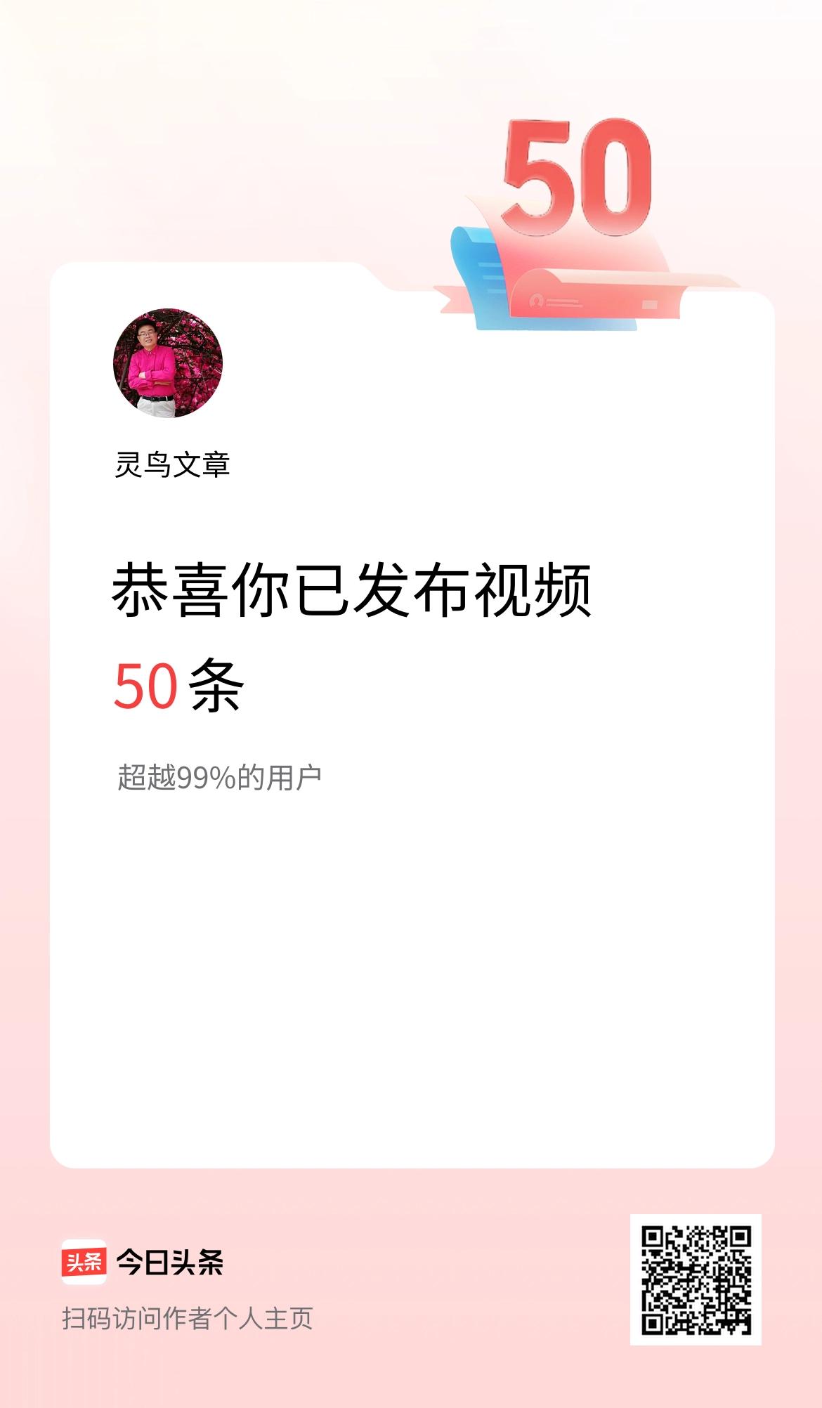 我在头条累计视频投稿50个