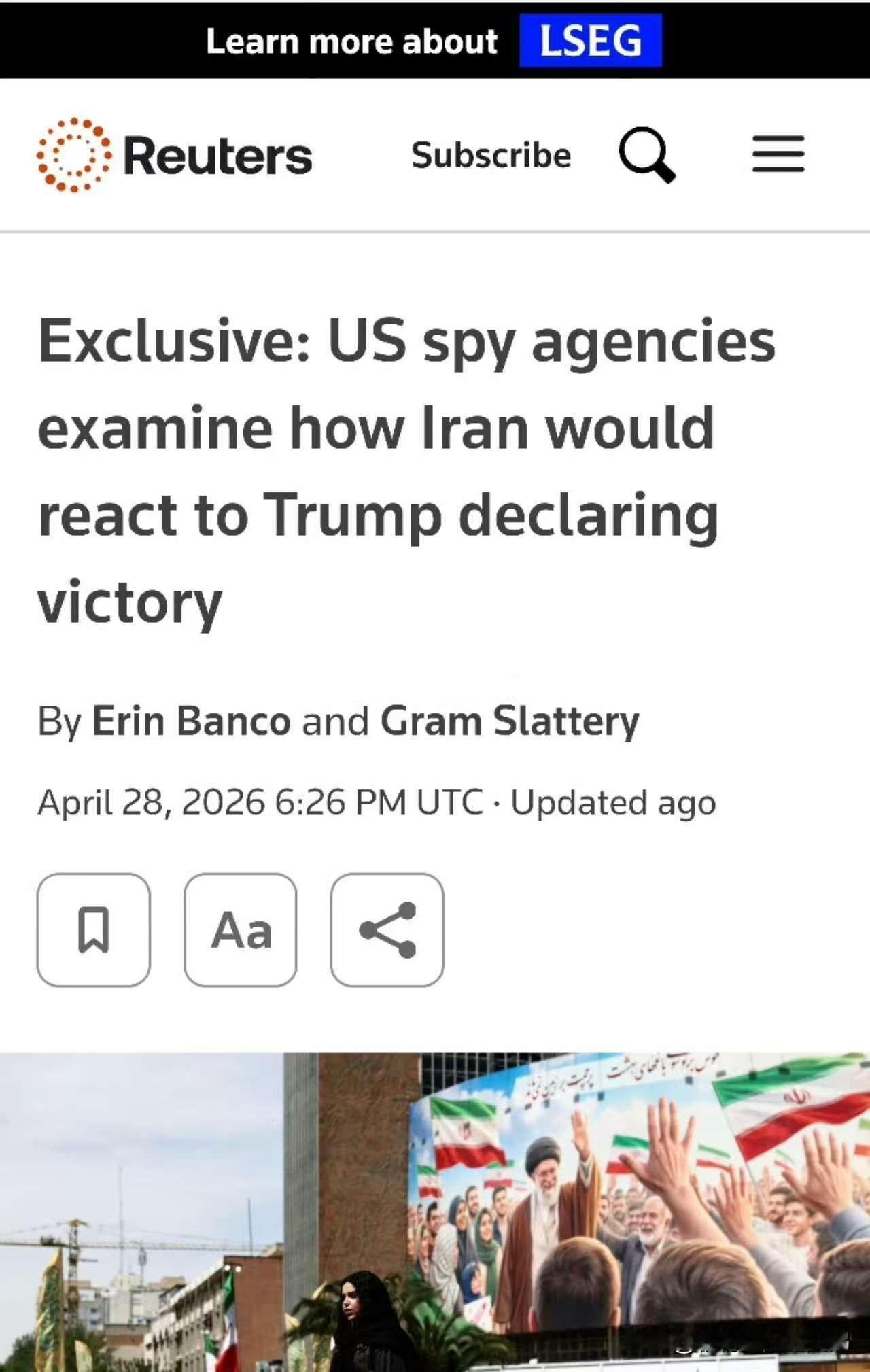 路透社：两名美国官员和一位知情人士表示，美国情报机构正在分析，如果特朗普总统单方