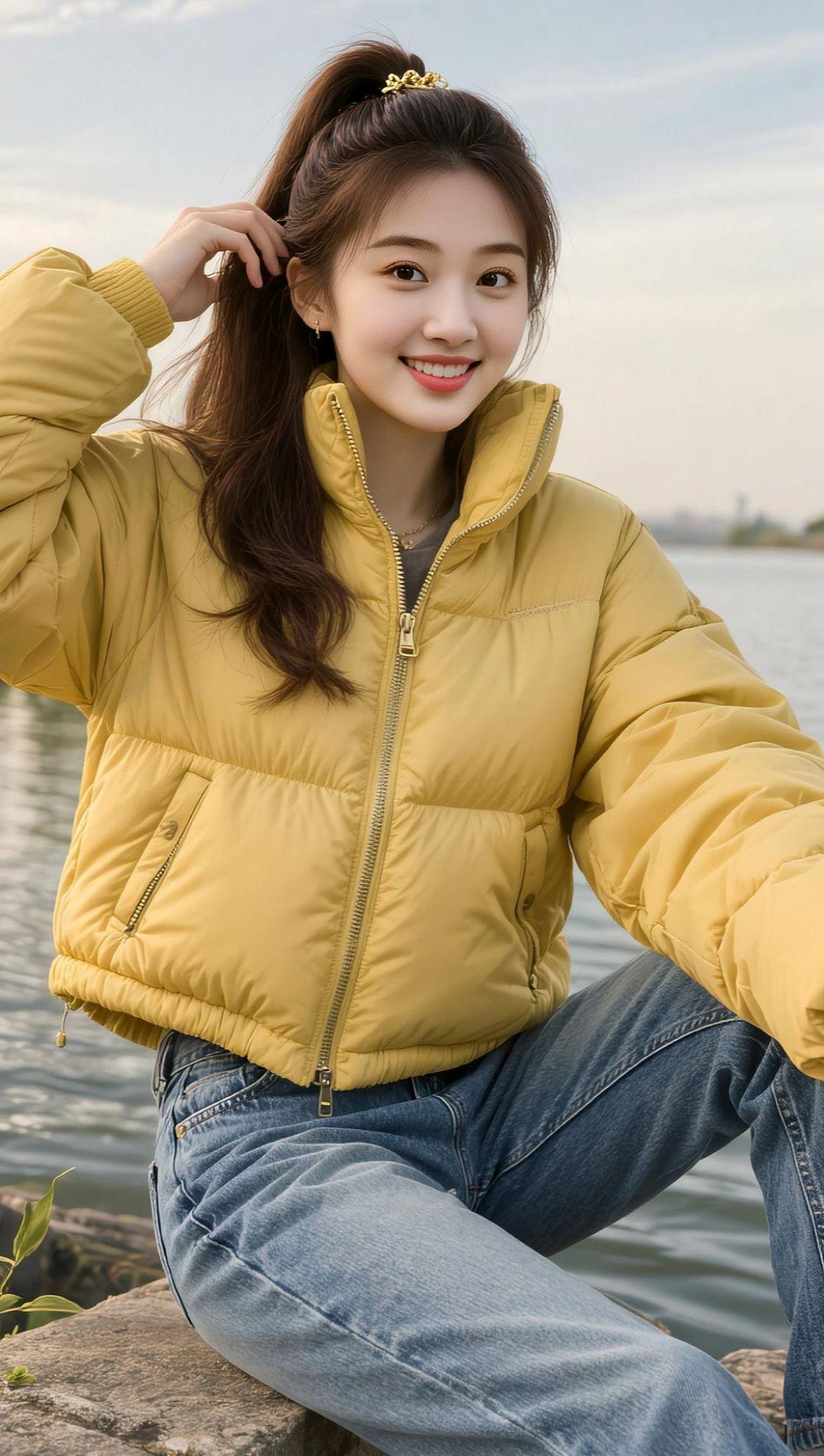 AI暖黄生活照 抖音ai创作 高颜值