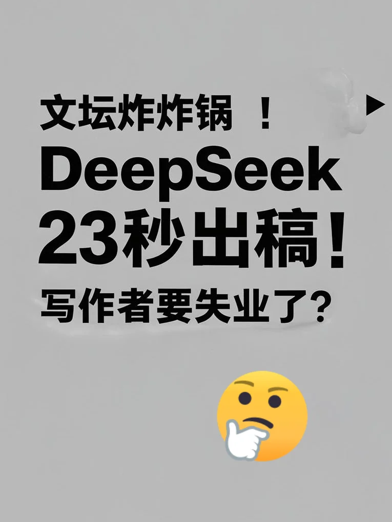 离谱🔥DeepSeek 23秒出稿！写作者要失业了⁉️