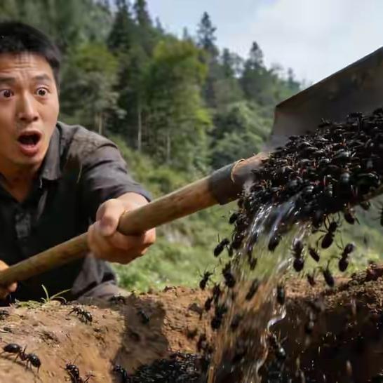 上山栽树竟遭“军团围攻”！男子当场魔性蹦迪，边跳边求饶，这场面简直比春晚小品还精