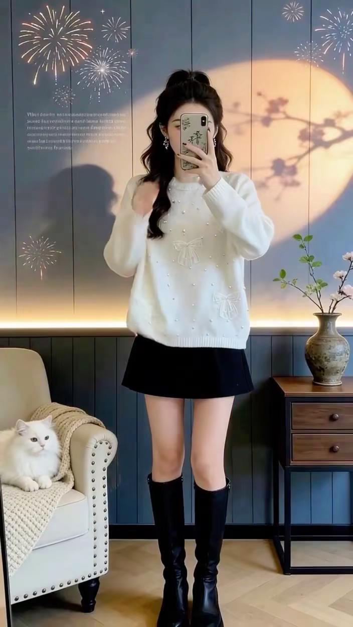 宽松针织衫洋气减龄谁穿谁好看 面料柔软舒适