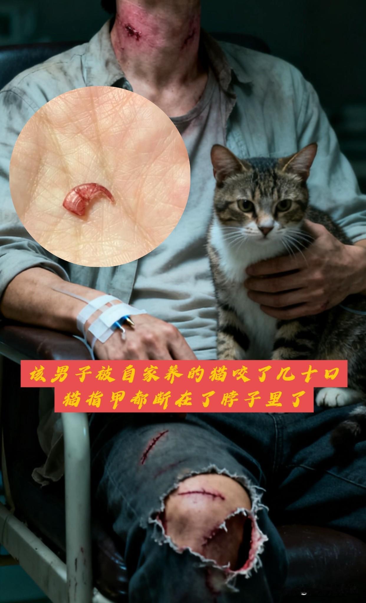 都说男不养猫女不养狗，有的人偏要养。

这不近日武汉的张先生就被自家养了2年的猫