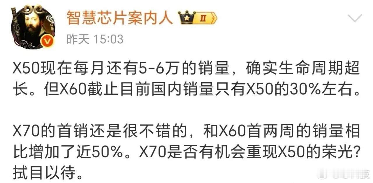 X50可是2023年发布的手机啊，现在销量还能维持这么高，可见这款产品是真的得到