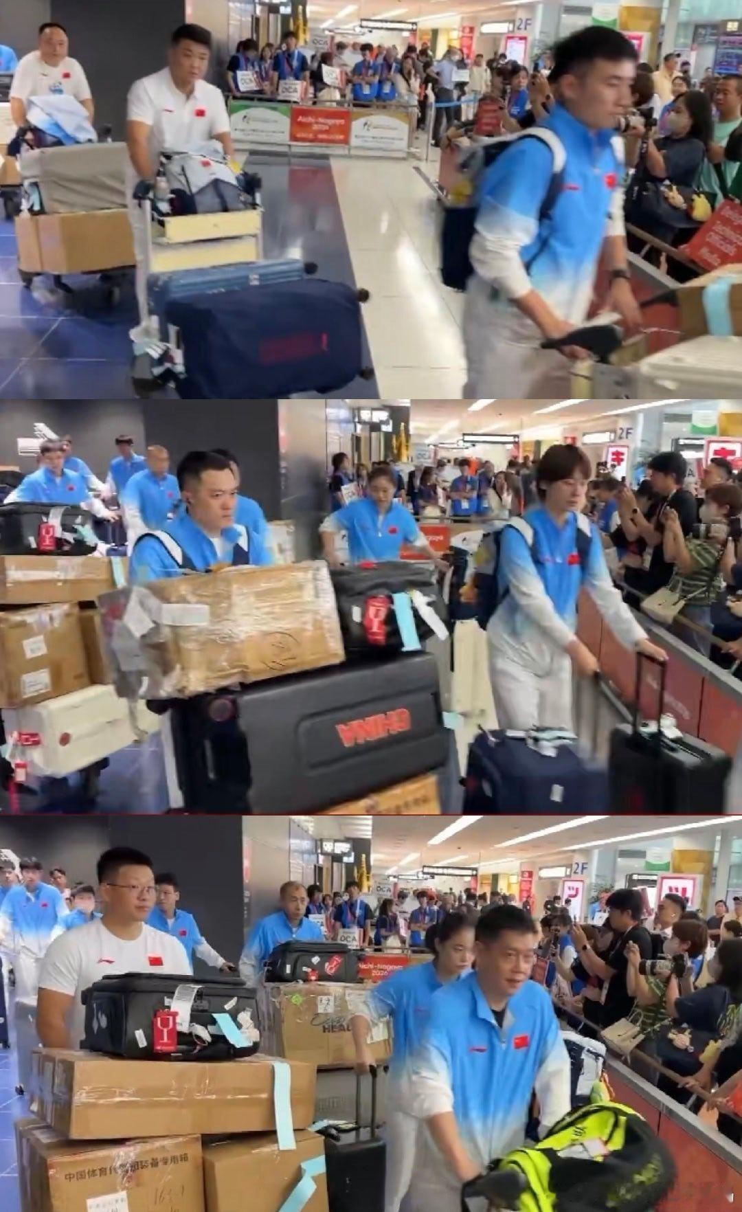 孙颖莎抵达名古屋孙颖莎到达日本 孙颖莎随国乒队伍抵达名古屋，一路奔波。本次亚运会