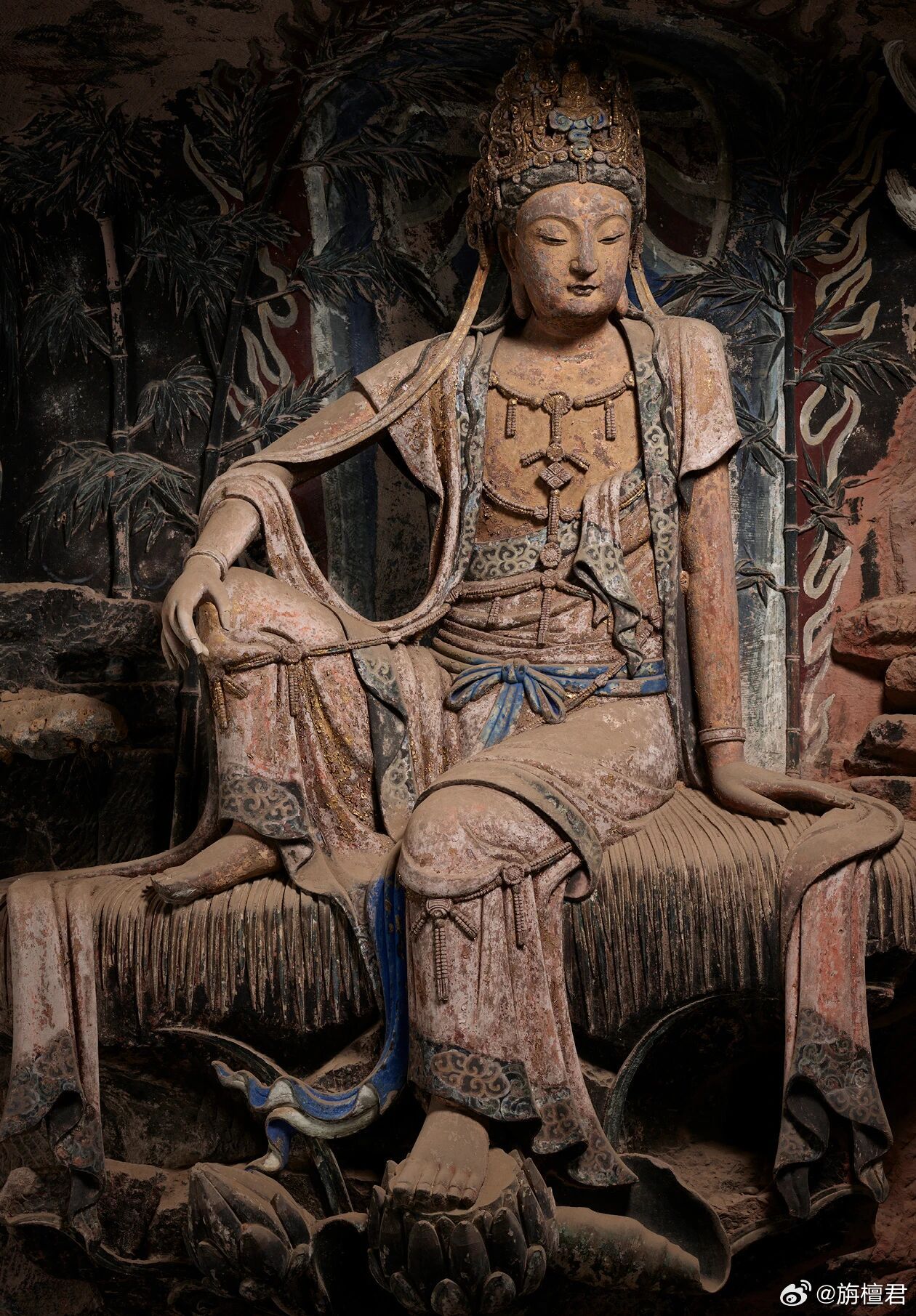 佛像雕塑 安岳毗卢洞“中国最美水月观音”说她最美，网友可能不是很信服。细节不清、