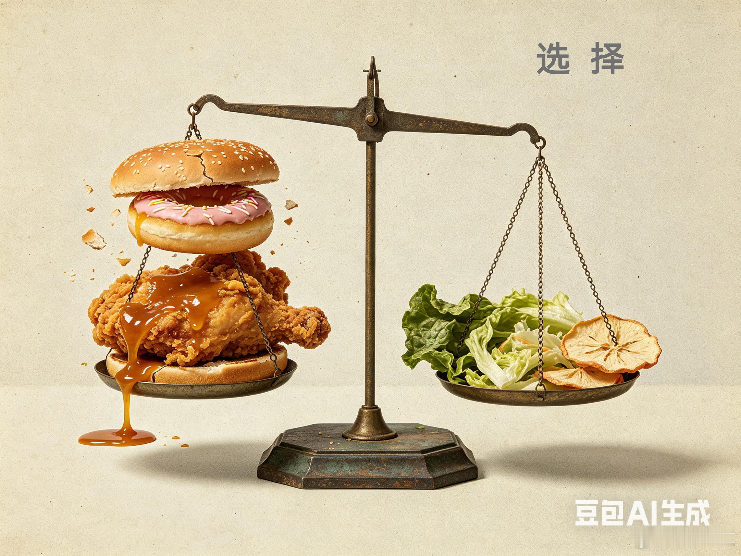 食物热量越来越极端了世界上有两人，一种人好吃，从不问热量，一种人追求健康，好吃与