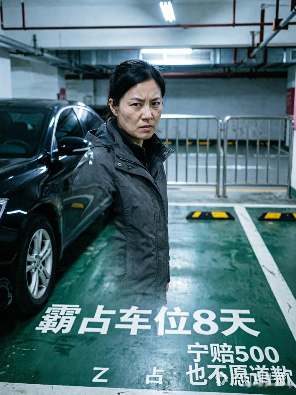 女子霸占车位8天宁赔500也不愿道歉离谱到家了！女子霸占他人私家车位整整8天，业