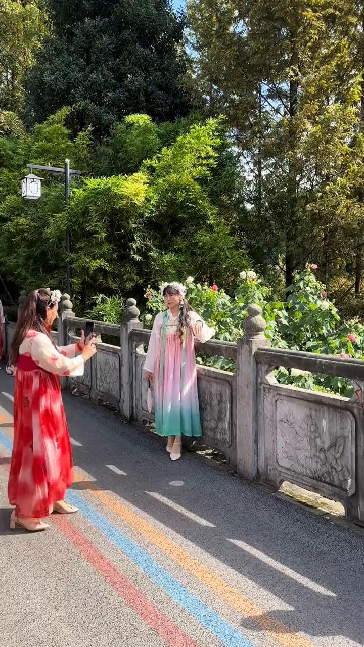 华岩寺的芙蓉花开了，好漂亮。今天桂花也开了，菊花也开了，秋色很浓郁。来看一下长河