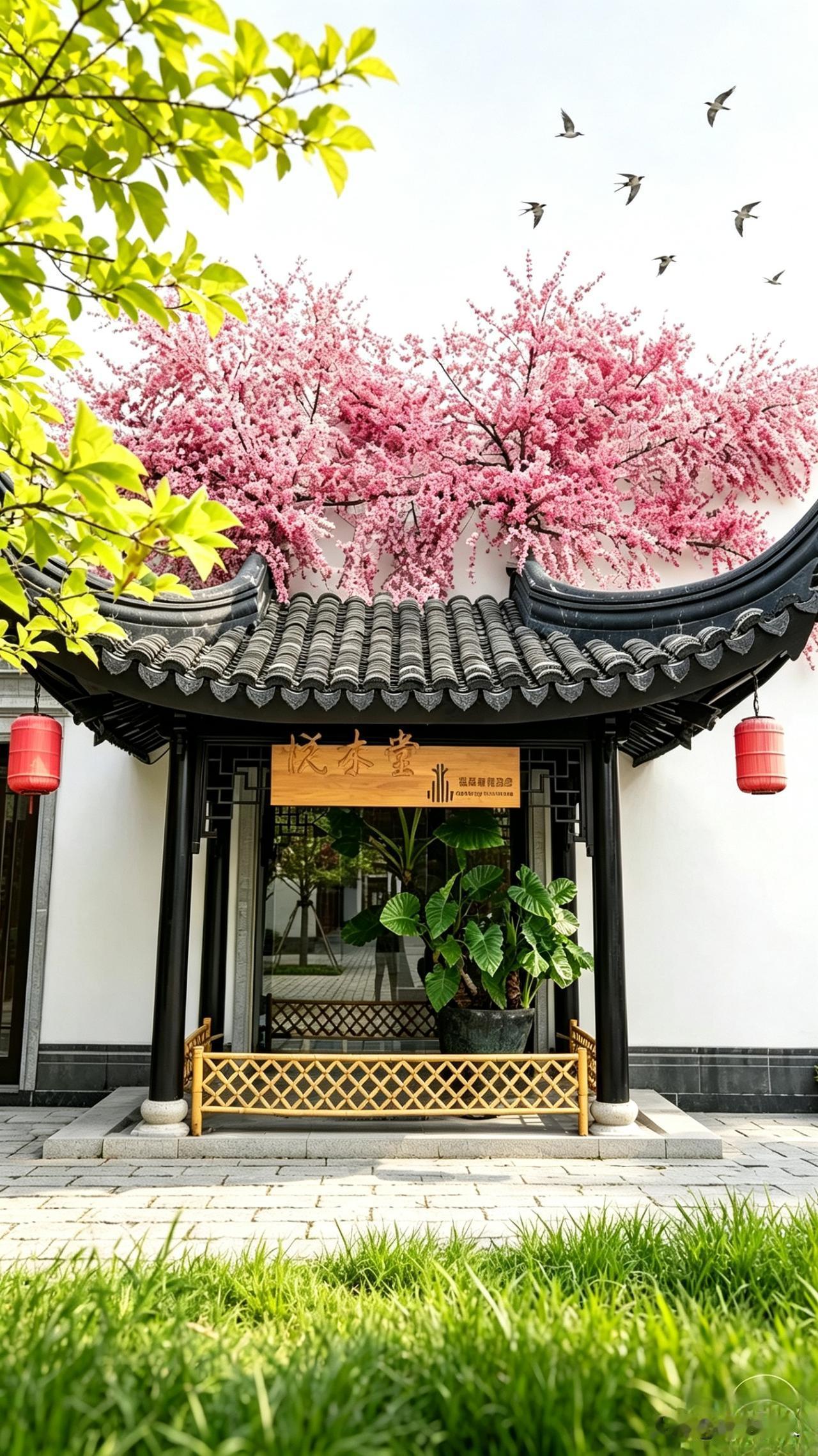 冬去春来，檐下新燕衔泥至，庭前桃李渐次开，风过柳梢，落英沾衣，满院清欢。这般清和