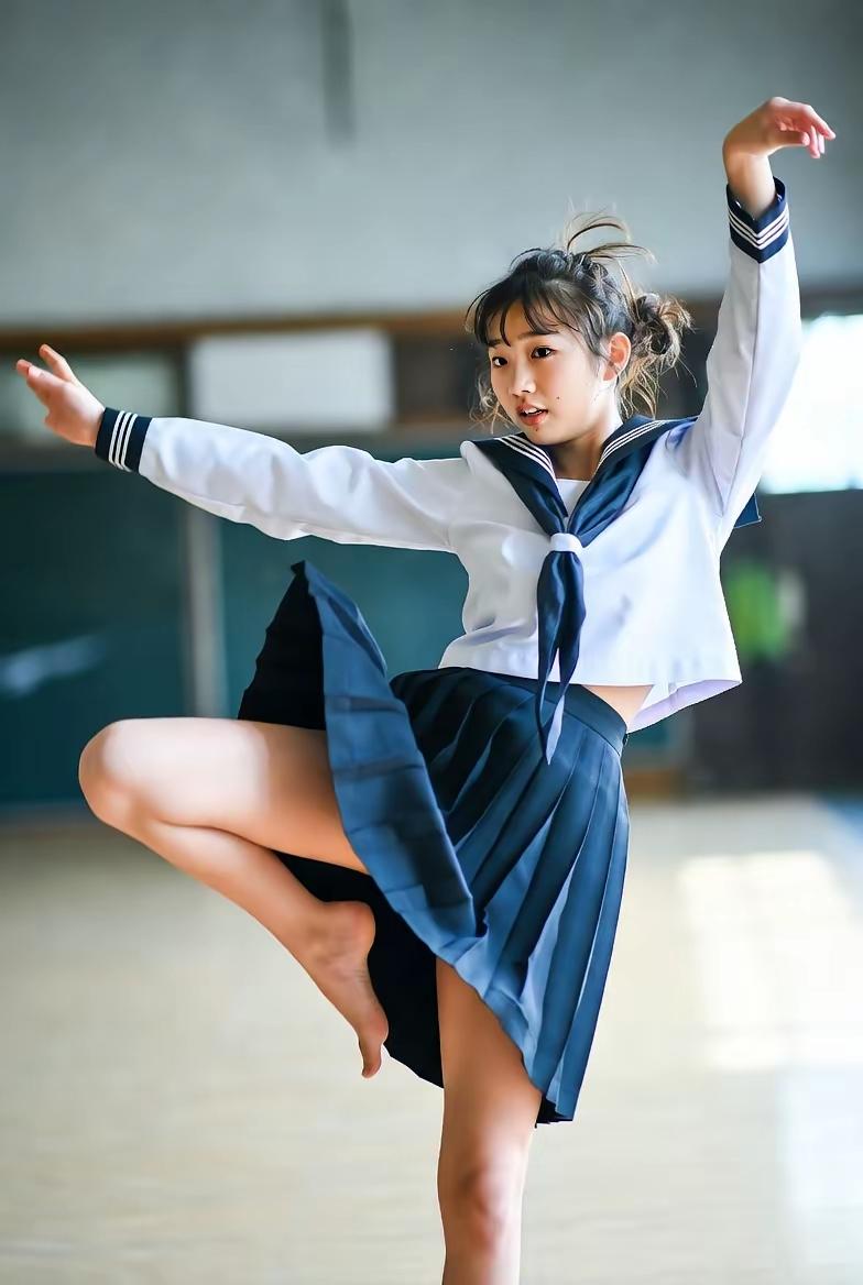 青春洋溢的舞姿，校园少女在舞蹈中绽放光彩！💃🏻💃🏻