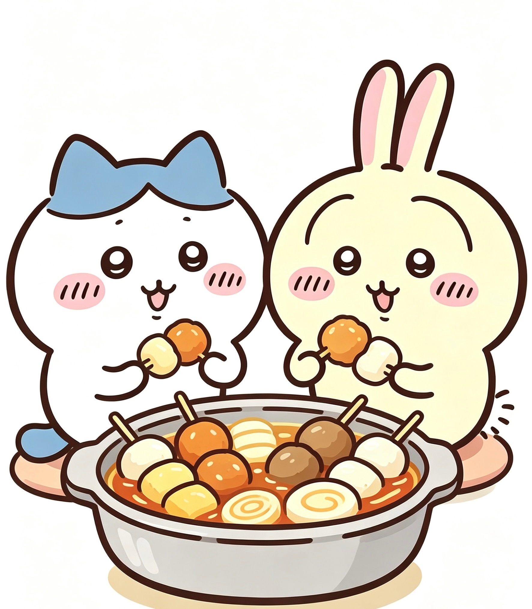 chiikawa吉伊卡哇灵感共创夏日企画下雨天吃关东煮很幸福（ai辅助） 