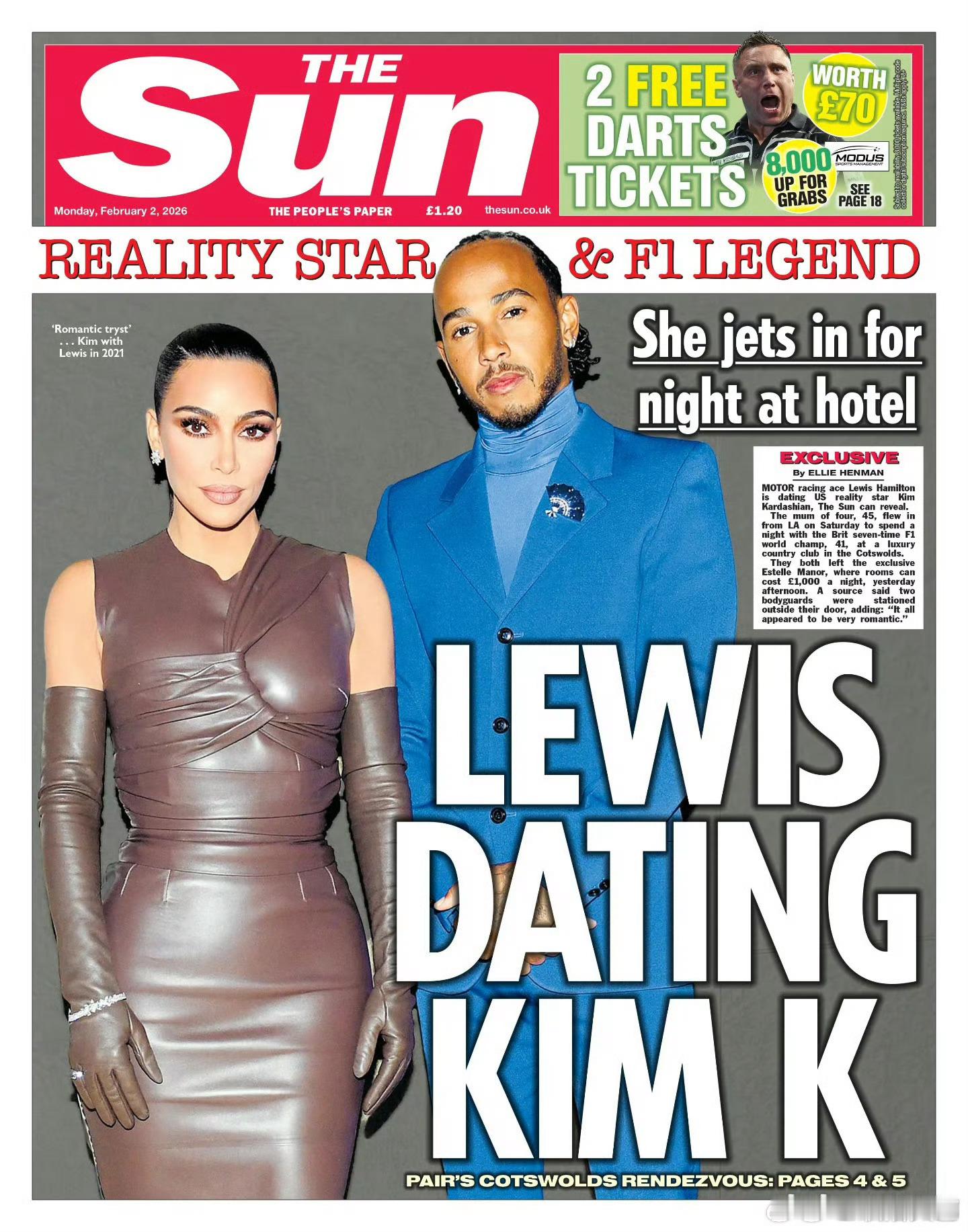 曝金卡戴珊汉密尔顿恋情前几天爆出来甲亢哥和金卡戴珊，现在又是汉密尔顿，你说有没有