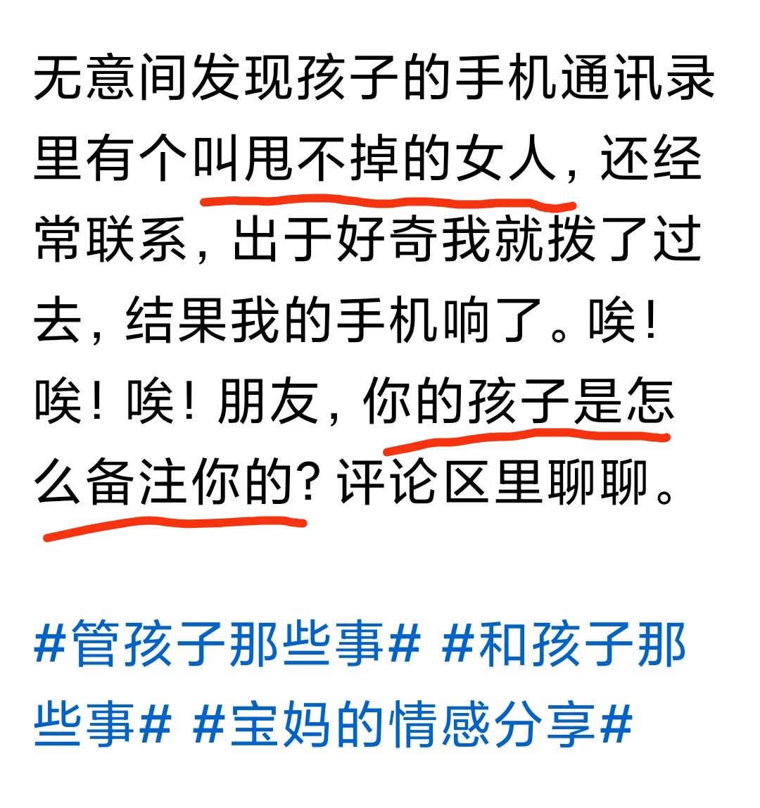 绝了，现在孩子们的幽默是越来越多了。我孩子给我的备注是:行走的六百万，我问他为什