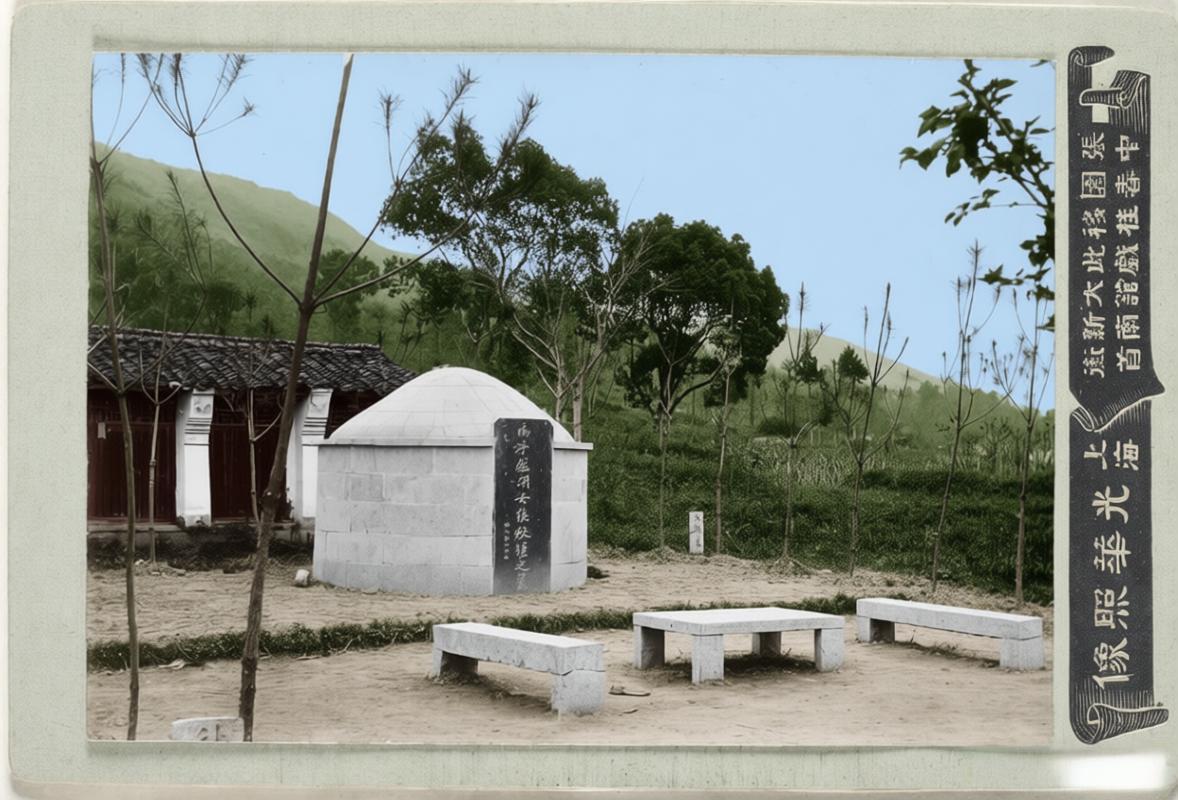 这张由上海光华照相馆拍摄的照片，定格了民国初年杭州西湖畔的秋瑾墓。
照片中，墓前