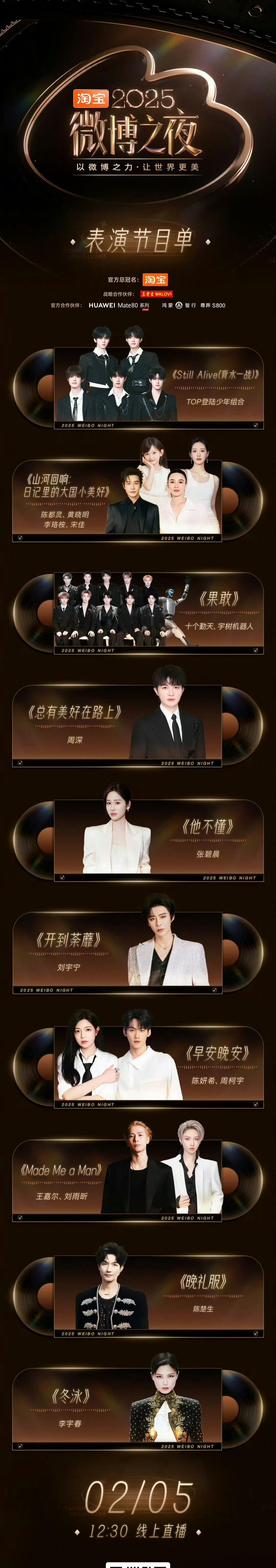 2026年微博之夜节目单来啦，有没有想看的？ 