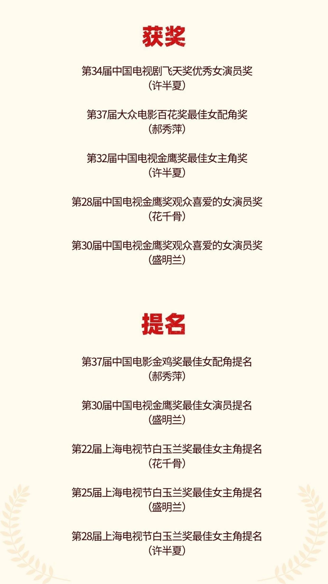 小丽这个获奖履历绝对算是流量花粉的天堂 
