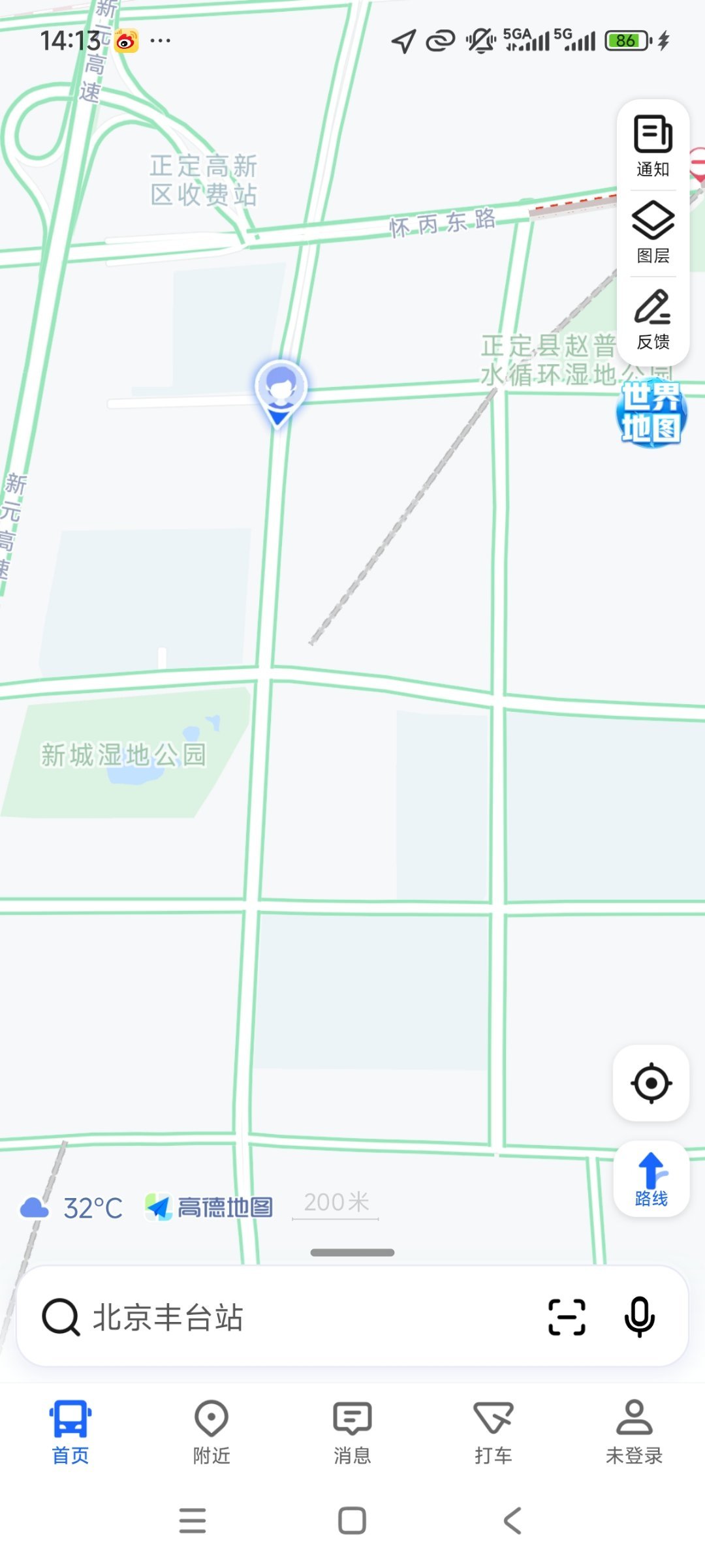 石家庄的路，好规整，横平竖直的，目前还没看到有啥弯弯曲曲的道路，开车还挺舒服的 