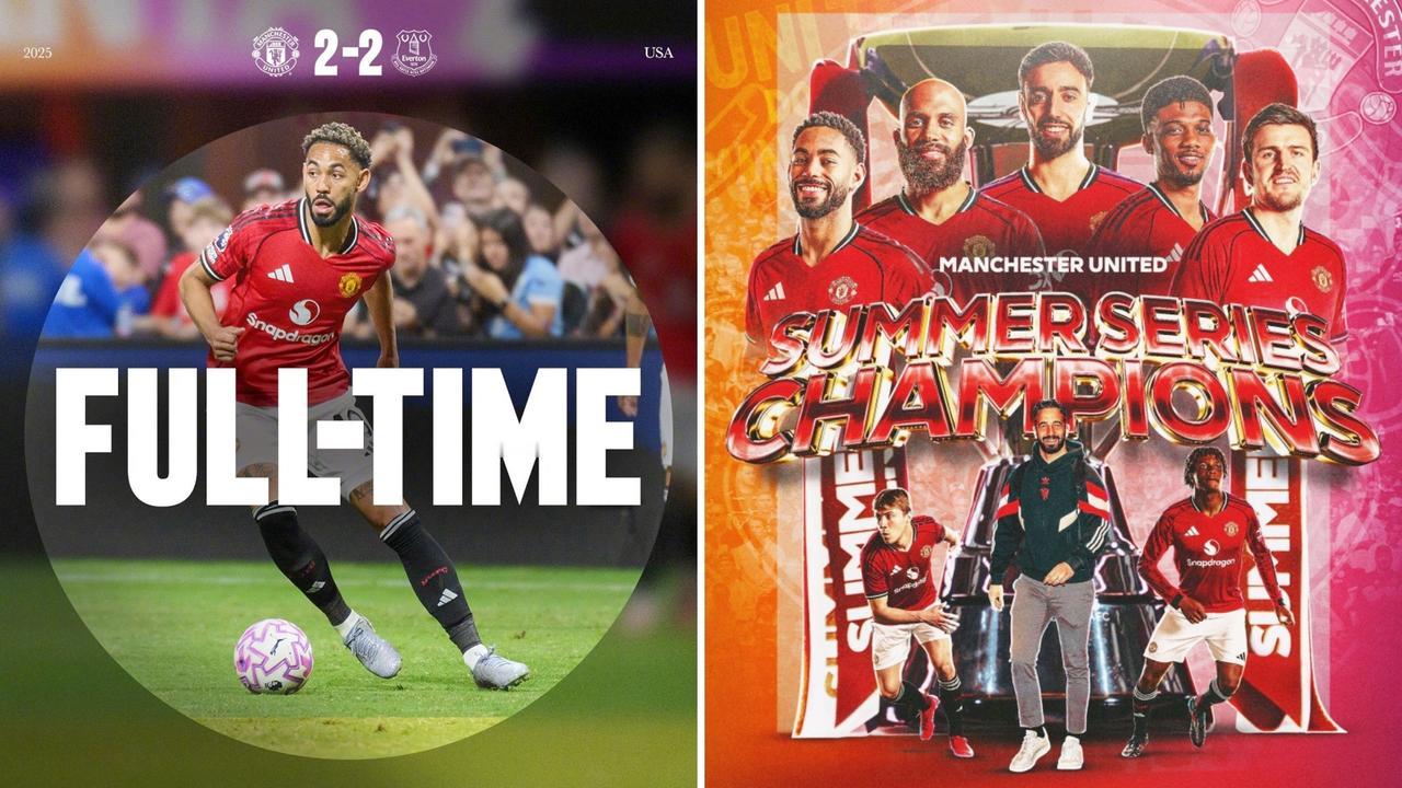 夏季赛最后一轮，曼联2-2战平埃弗顿，以不败战绩夺得2025英超夏季赛冠军。
曼