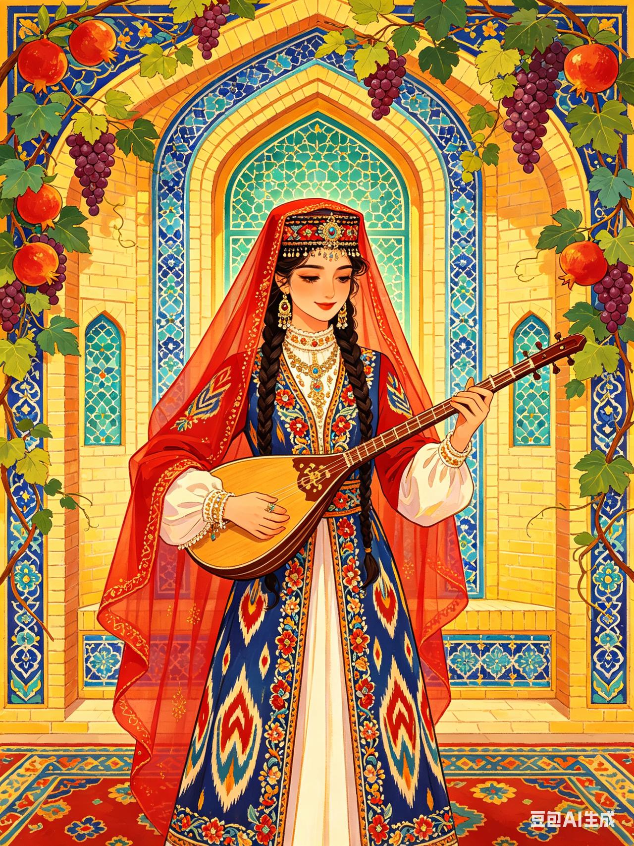 谁懂啊！这组维吾尔族风情图直接美到失语！😍色彩太绝了！浓郁的饱和度自带高级感，