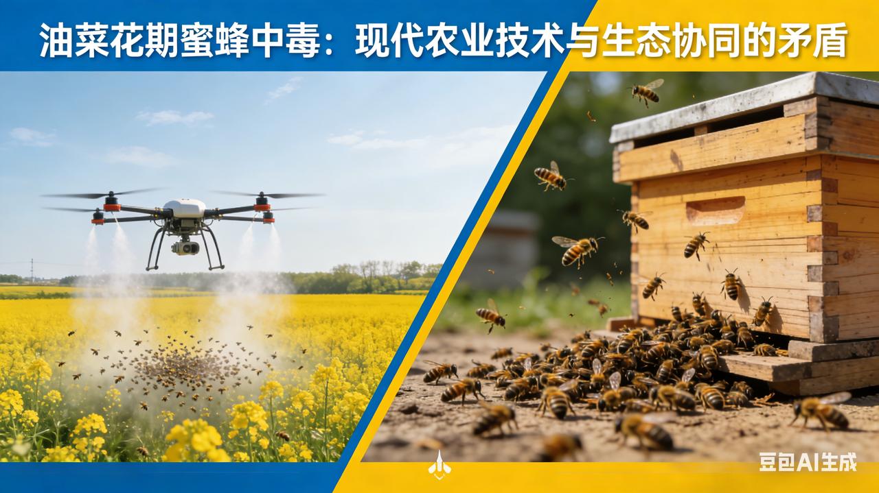 油菜花期蜜蜂大规模中毒，折射出现代农业技术普及与生态协同发展的深层矛盾。植保无人