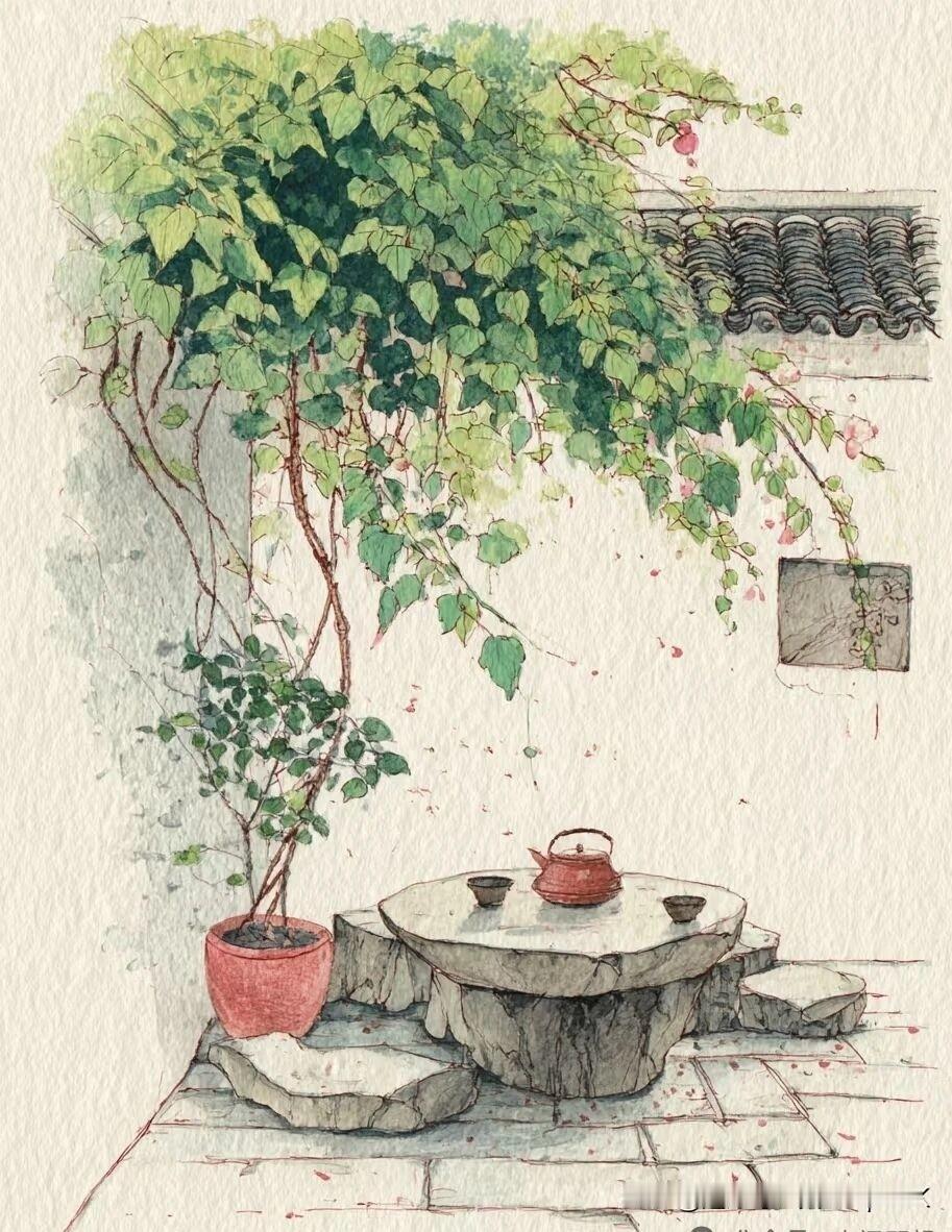 《初夏・其二》
——清·那逊兰保
小榻松阴坐午凉，
游丝暗罥柳丝长。
一晴未觉蔷