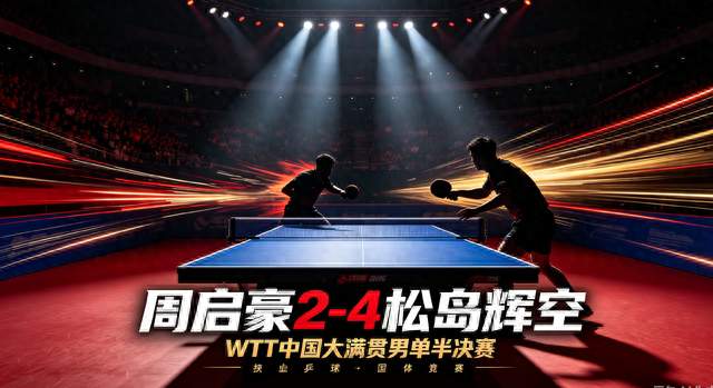 苦战六局！周启豪2-4不敌松岛辉空，国乒男单无缘大满贯决赛