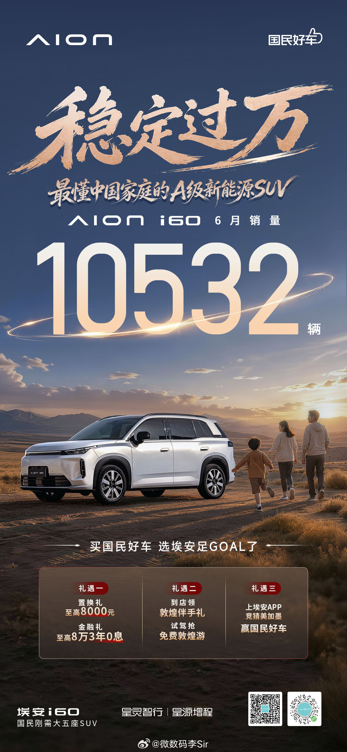 埃安i60月销持续过万A级新能源SUV大单品埃安i60 6月销量稳定过万6月销量