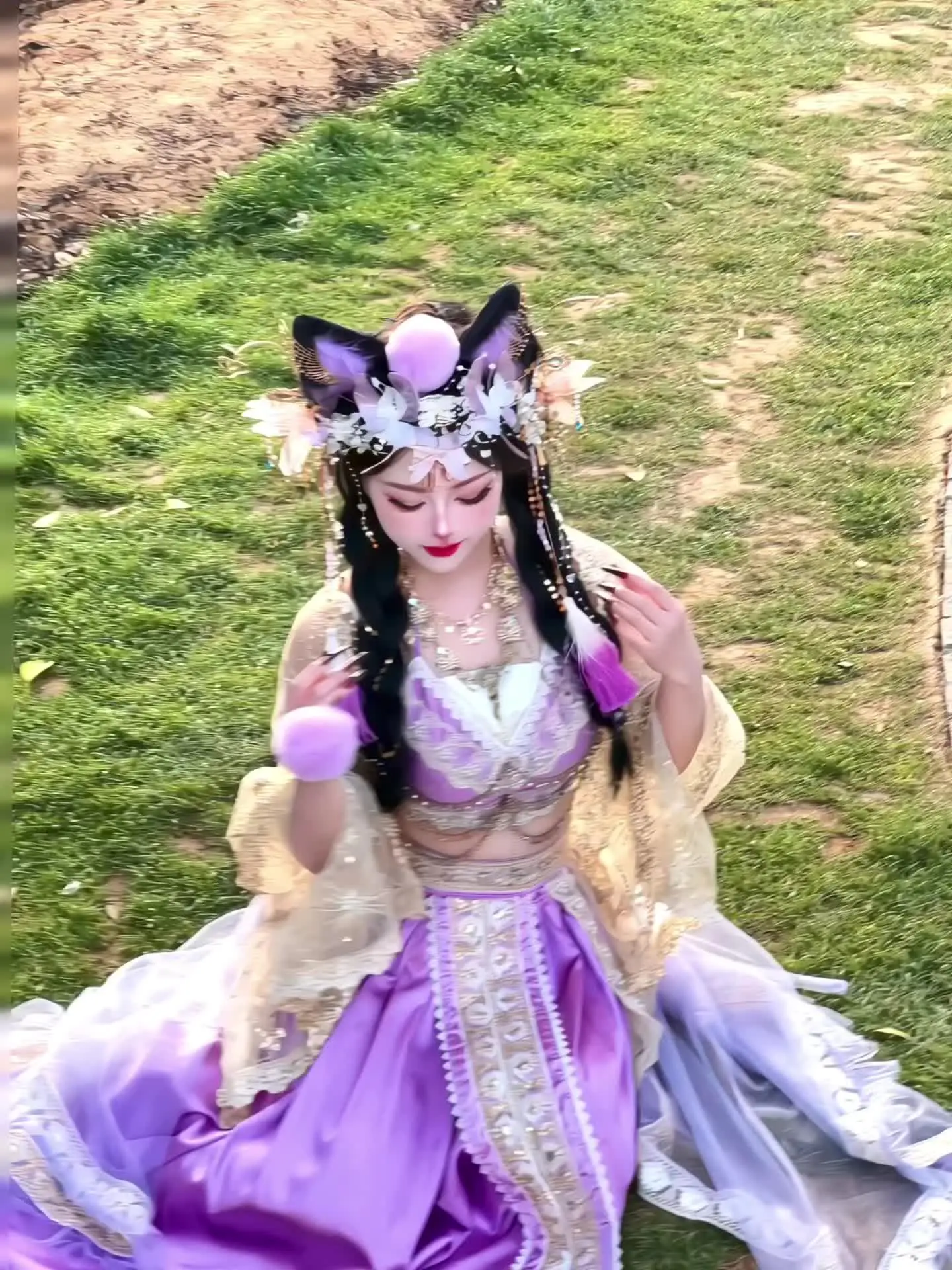 “手中握着格桑花呀”