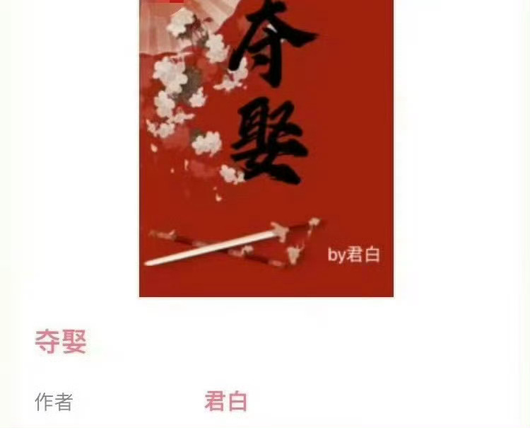 小说推荐：《夺娶》作者:君白简评：娇软小通房，穿越，一女多男，强取豪夺，刺激修罗