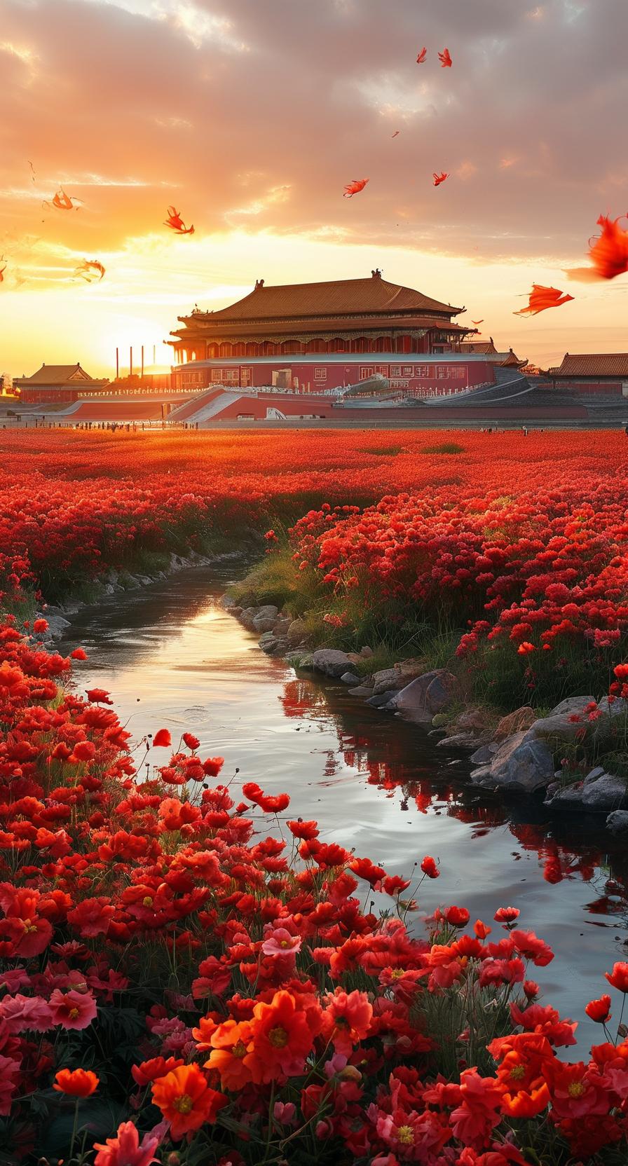 中国红确实是极具象征意义的色彩，它饱含着人们对国家的热爱与赤诚。

中华人民共和