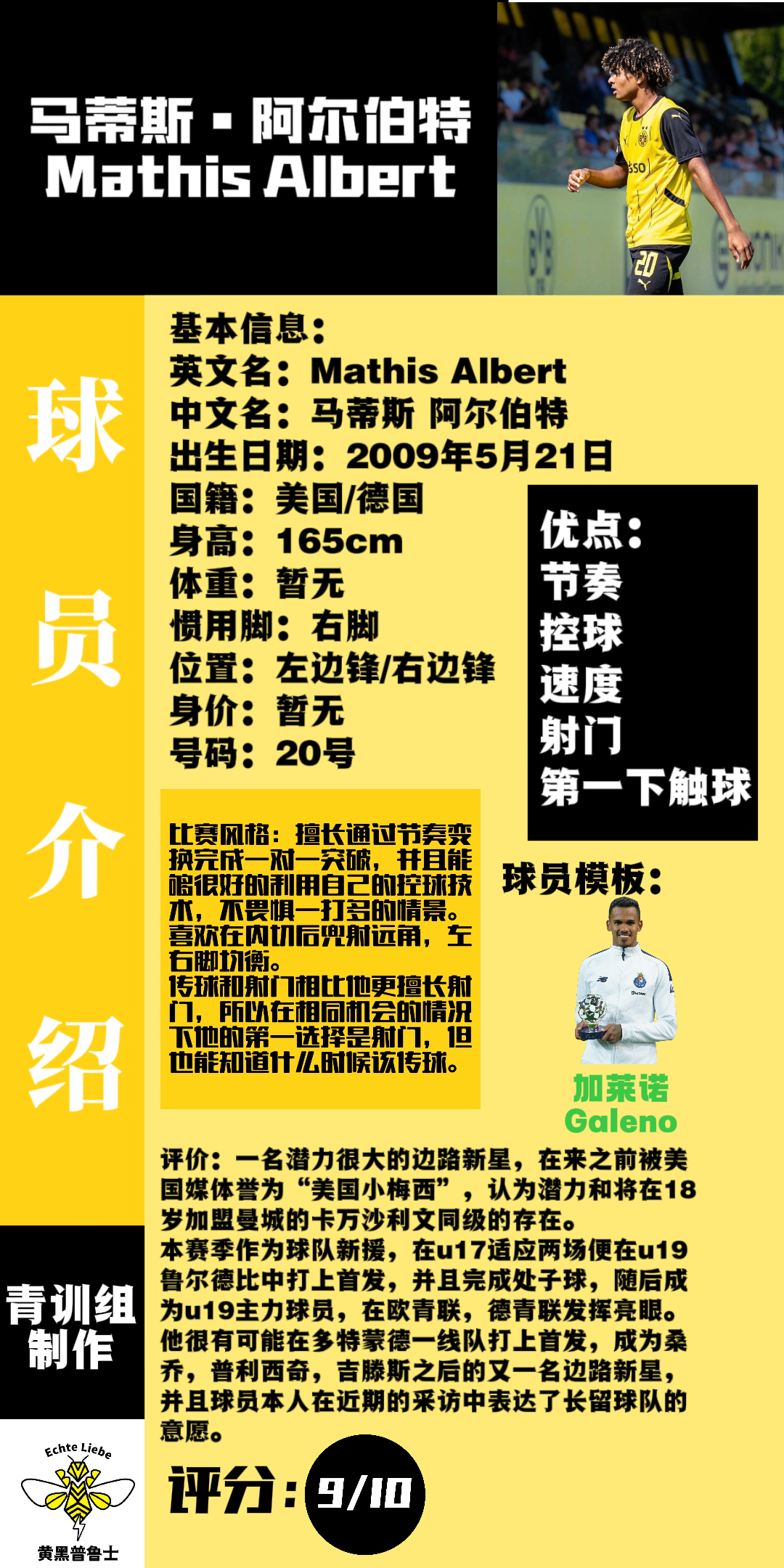 黄黑普鲁士多特蒙德[超话] 世俱杯U19球员介绍第一弹：马蒂斯阿尔伯特 ​​​